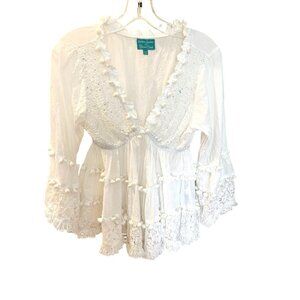 Antica Santoria Top cotton white one size